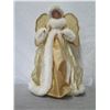 Image 2 : Angel with Gold Wings & Fur Trimmed Dress 16" Tall