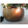 Image 17 : Artificial Illuminated Tree in Wood Bowl 'Mele's Mood' #9206 & Plush Snowman