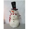 Image 3 : Artificial Illuminated Tree in Wood Bowl 'Mele's Mood' #9206 & Plush Snowman