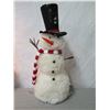 Image 8 : Artificial Illuminated Tree in Wood Bowl 'Mele's Mood' #9206 & Plush Snowman
