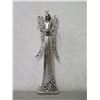Image 2 : Tall Metal Angel Figurine w/ Clear Stone Wings & Skirt, 26" Tall