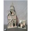 Image 1 : Snowy Church & House Illuminated Displays 9" & 25" Tall