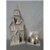 Image 2 : Snowy Church & House Illuminated Displays 9" & 25" Tall