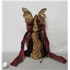 Image 1 : Angel w/ Gold Wings & Burgundy Dress, 21" Tall