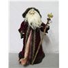 Image 2 : Santa in Burgundy & Gold Cape w/ Royal Staff 22" Tall