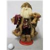 Image 1 : Santa in Black Coat w/ Presents & Bear, 16" Tall