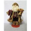 Image 2 : Santa in Black Coat w/ Presents & Bear, 16" Tall