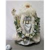 Image 1 : Santa in Silver Coat w/ Wreath of Presents, 17" Tall