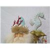 Image 9 : Hawaiian Santa w/ Pearls, Shells & Seahorse Staff, 25" Tall