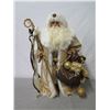 Image 2 : Santa in Fur-Trimmed Coat w/ Staff & Presents, 28" Tall