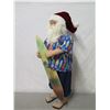 Image 3 : Hawaiian Santa in Aloha Wear & Slippers w/ Surfboard ,36" Tall