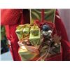 Image 24 : Santa in Red Leaf Print Cape Holding Tree & Presents, 26" Tall
