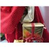 Image 25 : Santa in Red Leaf Print Cape Holding Tree & Presents, 26" Tall