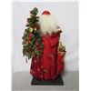 Image 2 : Santa in Red Leaf Print Cape Holding Tree & Presents, 26" Tall