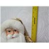 Image 26 : Santa in Gold Beaded Cape Holding Ornament & Presents, 18" Tall