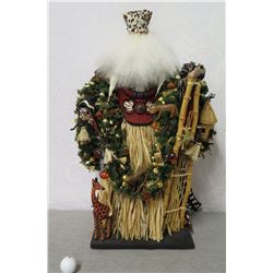 Hawaiian Santa 'Over the Koolaus, Kaneohe' By Ione Adams, 28" Tall