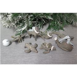 Qty Approx. 7 Christmas Tree Ornaments: Turtle, Seal, Horse, Bird, etc