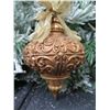 Image 2 : Metal Raised Swirl Design Sphere Shaped Christmas Tree Ornament w/ Bow