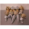 Image 2 : Qty Approx. 15 Christmas Tree Ornaments: Silver & Gold Colored Balls, etc
