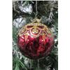 Image 2 : Jay Strongwater Christmas Tree Ornament Beaded Red Ball 4" Diameter