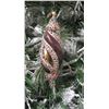 Image 1 : Jay Strongwater Christmas Tree Ornament Beaded Red Swirl 6.5" Long