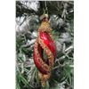 Image 2 : Jay Strongwater Christmas Tree Ornament Beaded Red Swirl 6.5" Long
