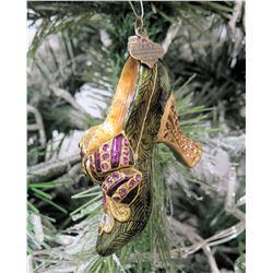 Jay Strongwater Christmas Tree Ornament Beaded Victorian Shoe 3" Long