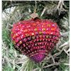 Image 1 : Jay Strongwater Christmas Tree Ornament Beaded Red Heart 4" Diameter