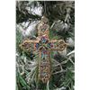 Image 2 : Jay Strongwater Christmas Tree Ornament Beaded Cross 5.5" Long