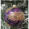 Image 1 : Jay Strongwater Christmas Tree Ornament Beaded Purple Design 3" Diameter