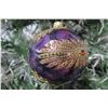 Image 2 : Jay Strongwater Christmas Tree Ornament Beaded Purple Design 3" Diameter