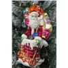 Image 2 : Christmas Tree Ornament - Santa w/ Toy Bag Marked 'L' 10" Long