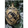 Image 25 : Qty 7 Egg-Shaped Beaded & Glittered Christmas Tree Ornaments Approx. 4" Long