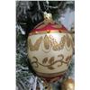 Image 2 : Qty 7 Egg-Shaped Beaded & Glittered Christmas Tree Ornaments Approx. 4" Long