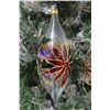 Image 2 : Qty 2 Clear Oblong Christmas Tree Ornaments w/ Poinsettia 11" Long