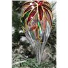 Image 8 : Qty 2 Clear Oblong Christmas Tree Ornaments w/ Poinsettia 11" Long