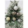Image 2 : Qty 6 Christmas Tree Ornaments: Solid, Beaded & Cut Out Balls 4" Diameter