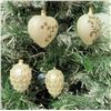 Image 1 : Qty 5 Christmas Tree Ornaments: Egg Shaped 4" Long, Hearts 3.5" Diameter