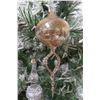 Image 2 : Qty 5 Christmas Tree Ornaments: Clear Beaded, Red & White Spheres 11" Long