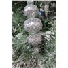 Image 8 : Qty 5 Christmas Tree Ornaments: Clear Beaded, Red & White Spheres 11" Long
