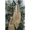 Image 2 : Qty 5 Christmas Tree Ornaments: Pearl Accent 4" Spheres, Yellow Beaded 9"