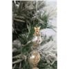 Image 8 : Qty 5 Christmas Tree Ornaments: Pearl Accent 4" Spheres, Yellow Beaded 9"