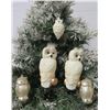 Image 1 : Qty 5 Christmas Tree Ornaments: White & Pearlesque Owls 4"-9" Long