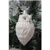 Image 2 : Qty 5 Christmas Tree Ornaments: White & Pearlesque Owls 4"-9" Long
