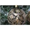 Image 8 : Qty 6 Christmas Tree Ornaments: Burgundy & Gold 2" Balls & 9" Cones