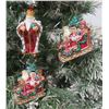 Image 1 : Qty 3 Christmas Tree Ornaments: 2 Santa on Sleigh & King 4.5"-6" Long