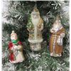 Image 1 : Qty 3 Handblown Christmas Tree Ornaments: 10" Santa & Wise Men