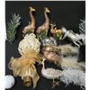 Image 1 : Qty Approx. 11 Christmas Tree Ornaments: Giraffes, Peacocks, Owl, Reindeer
