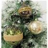 Image 1 : Qty 3 Christmas Tree Ornaments: Ball, White & Gold 3"-5" Dia.