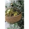 Image 8 : Qty 3 Christmas Tree Ornaments: Ball, White & Gold 3"-5" Dia.
